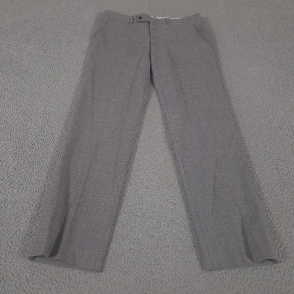 Ted Baker Pants Mens 34x34 Grey Jerome Straight Leg 100% Wool Made Italy Luxury